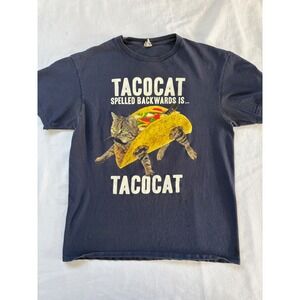 Delta Pro Weight Tacocat Palindrome Graphic Tee Navy Blue Mens Medium M